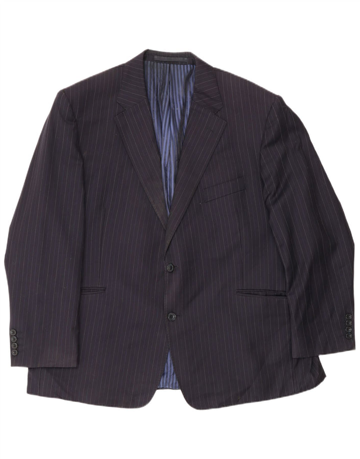 Marks & Spencer Chaqueta tipo blazer de 2 botones para hombre EU 56 3XL Azul marino a rayas