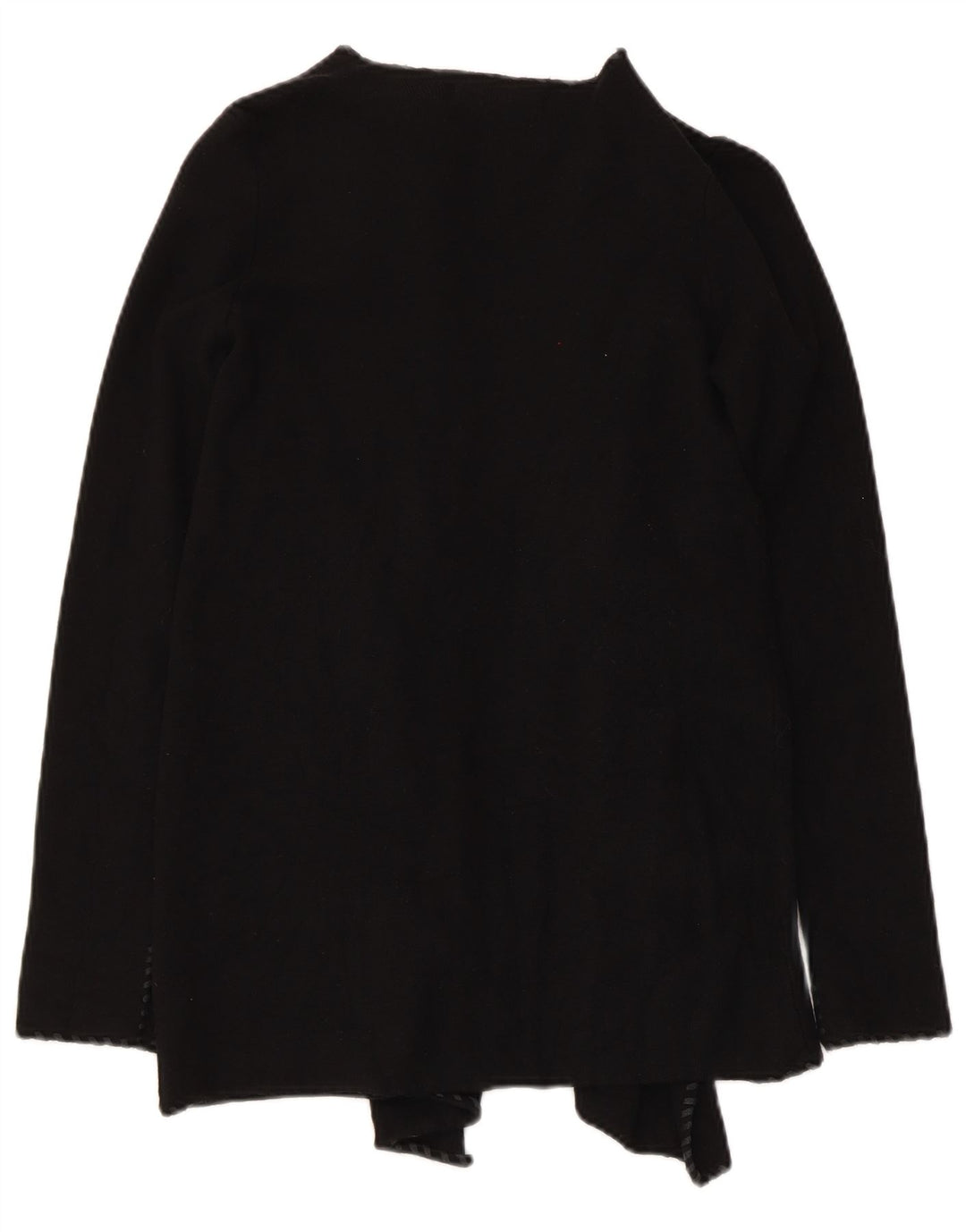 Zara Mujer Cárdigan Abierto Asimétrico Suéter UK 10 Small Poliéster Negro