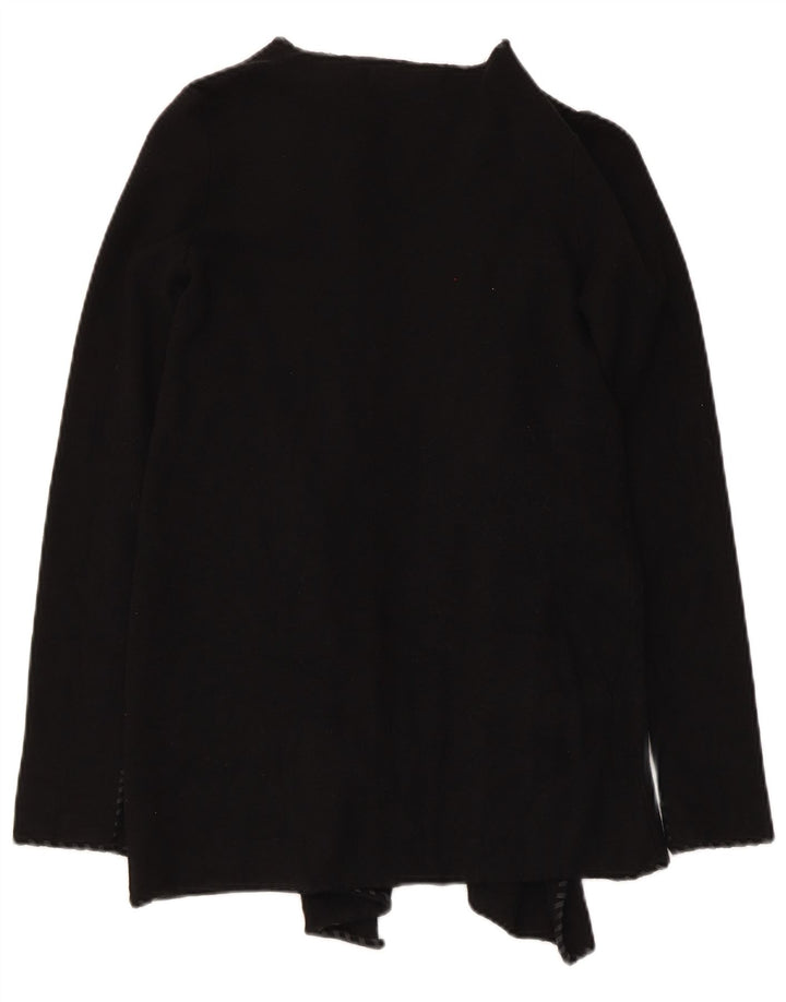 Zara Mujer Cárdigan Abierto Asimétrico Suéter UK 10 Small Poliéster Negro