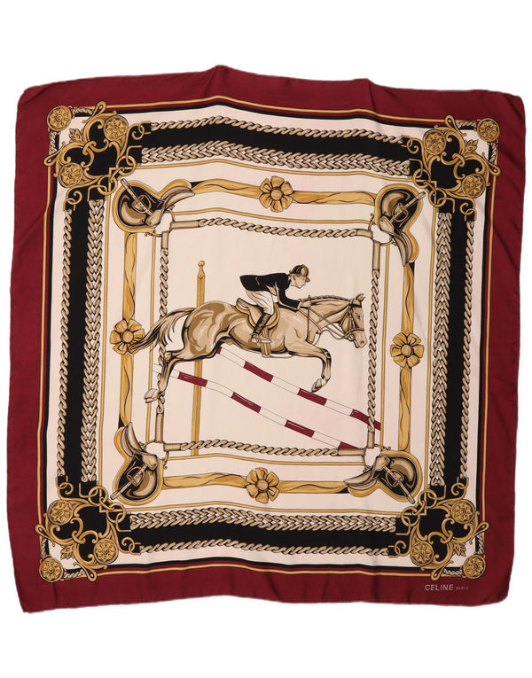 Pañuelo Cuadrado Celine Mujer Talla Única Estampado Animal Burdeos