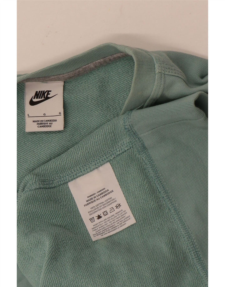 NIKE Hombre Sudadera Jumper Large Azul Algodón