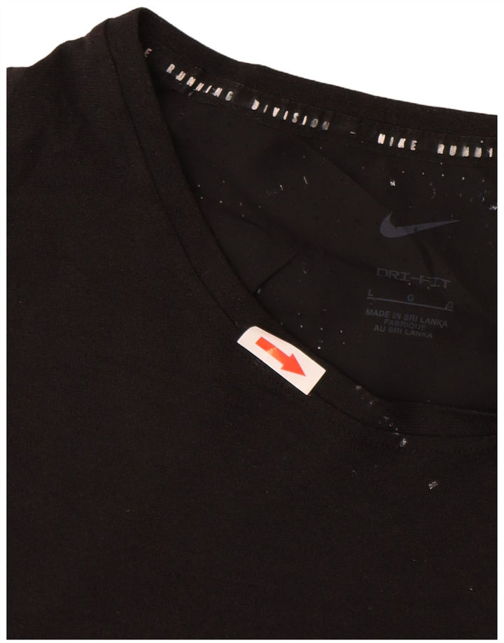 NIKE Camiseta gráfica Dri Fit para hombre, talla grande, poliéster negro