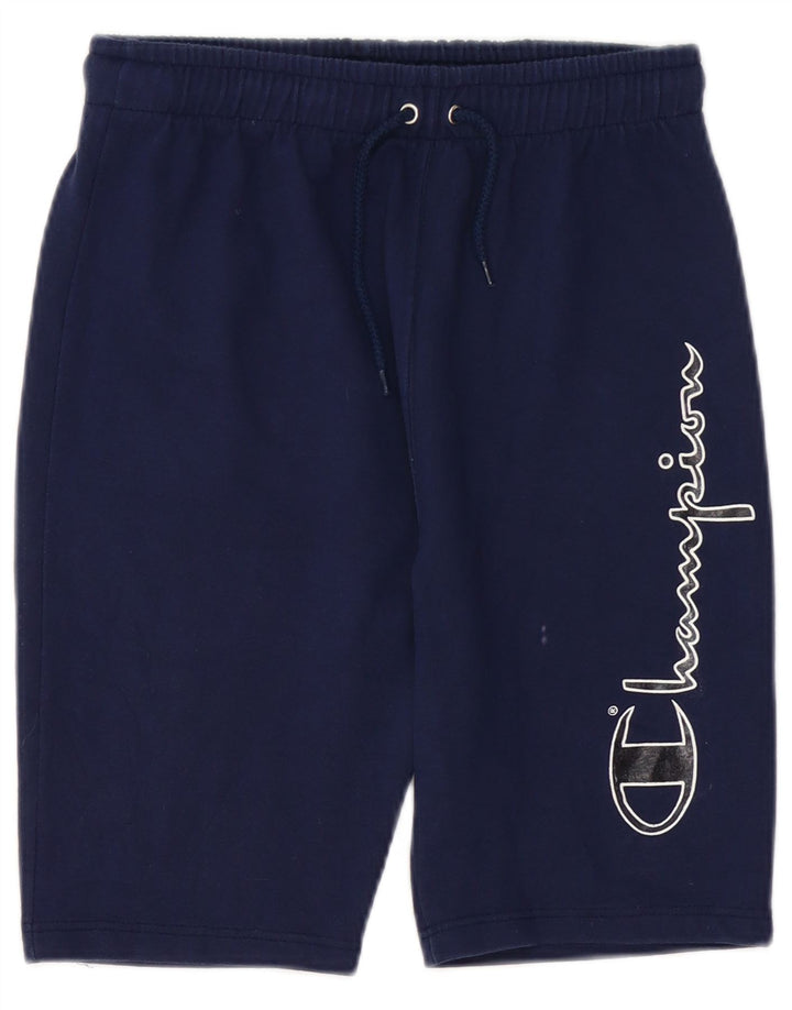 Champion Shorts deportivos gráficos para hombre Algodón azul marino mediano