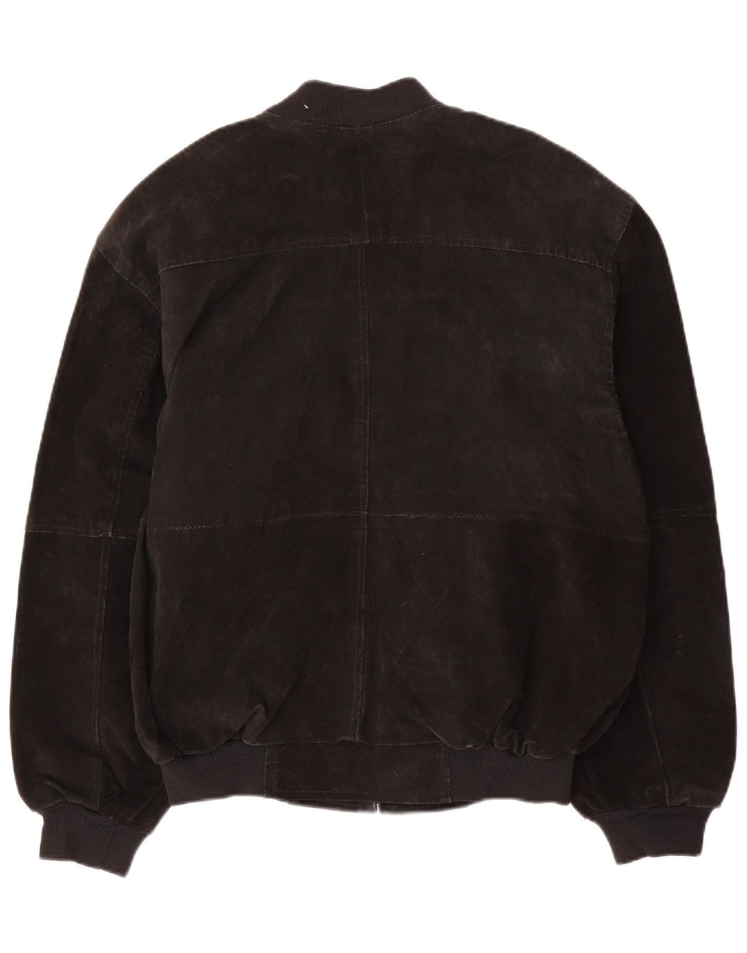 VINTAGE Chaqueta bomber de ante para hombre Reino Unido 38 Cuero negro medio
