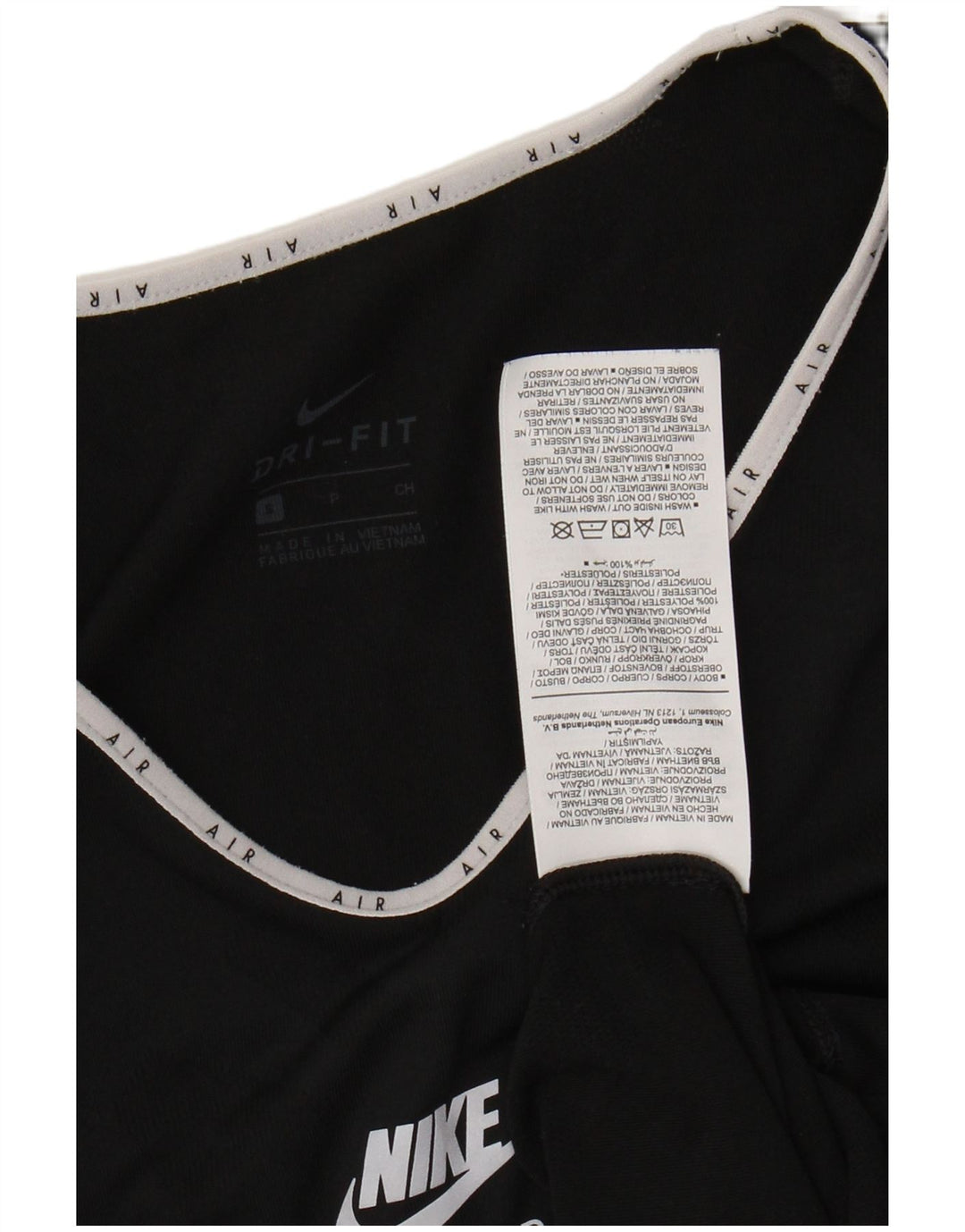 NIKE Camiseta Dri Fit Graphic para Mujer UK 10 Small Poliéster Negro