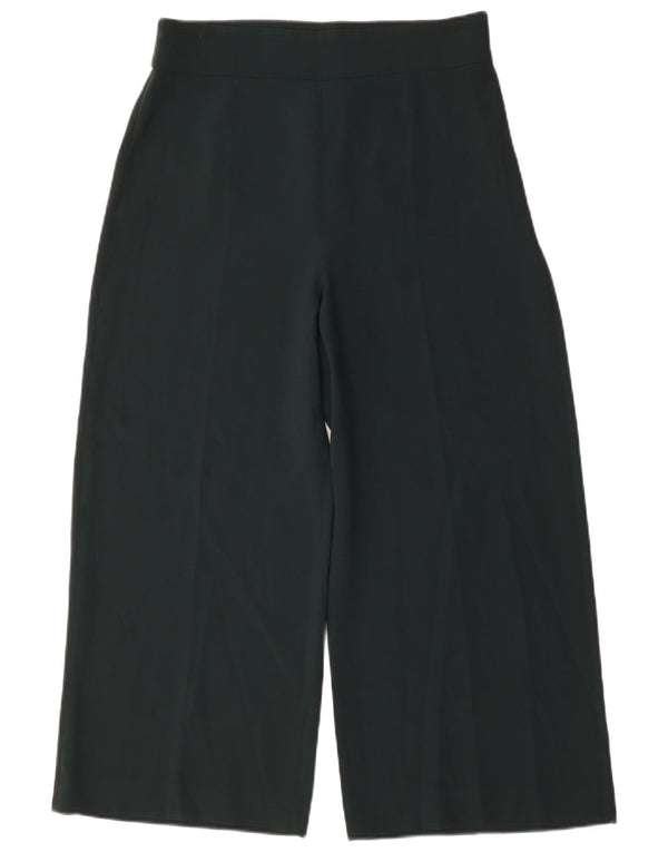 Zara Mujer Pantalones Cortos De Pierna Ancha Grande W30 L26 Poliéster Verde