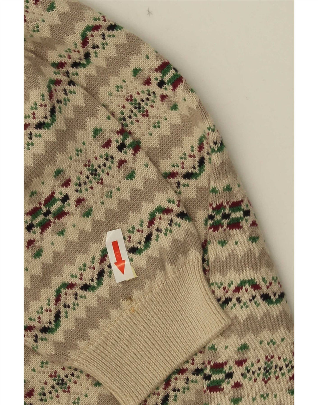 Vintage mujer Cardigan suéter Reino Unido 14 Gris Medio Fair Isle