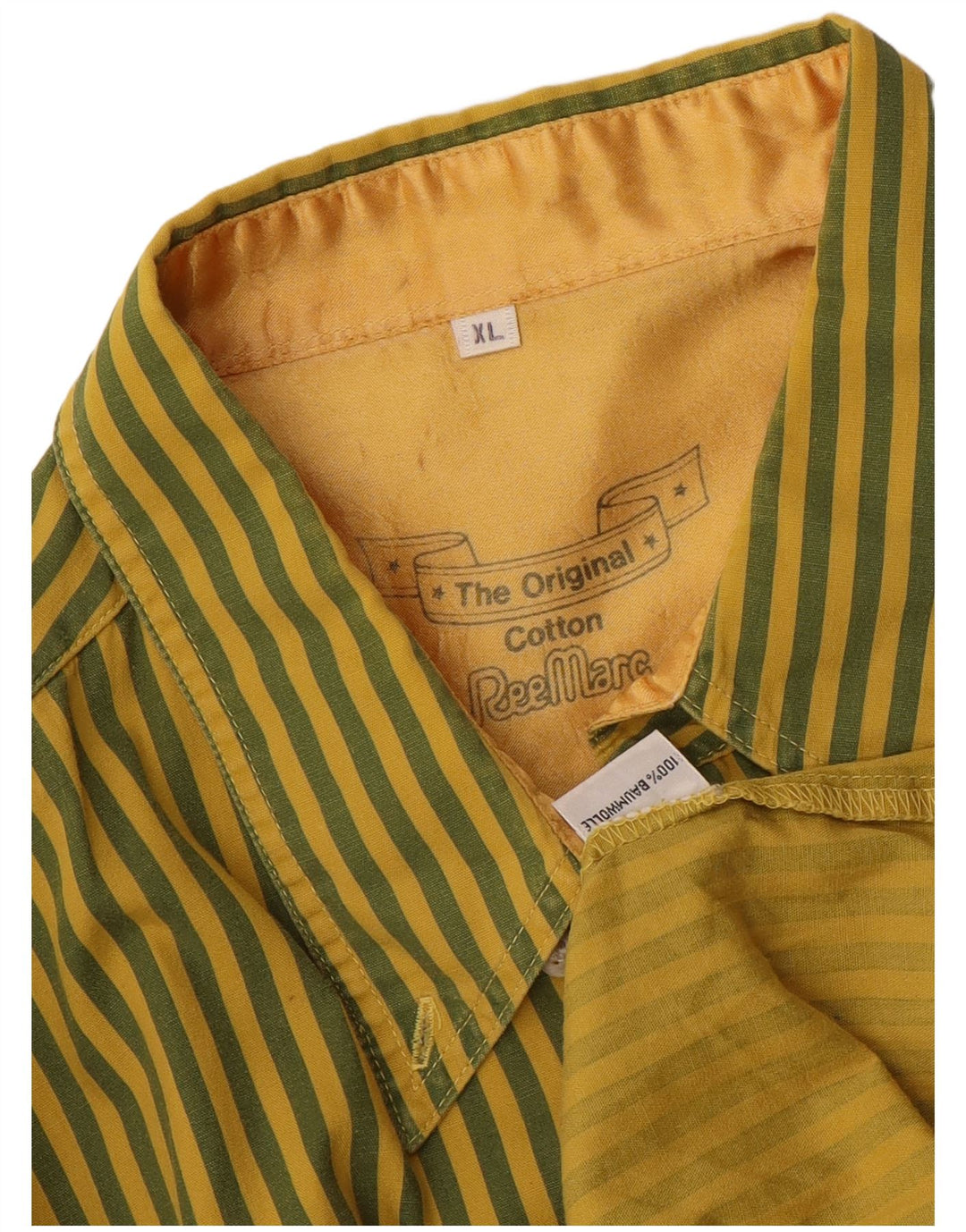 REEMARC Camisa Hombre XL Algodón Rayas Verde