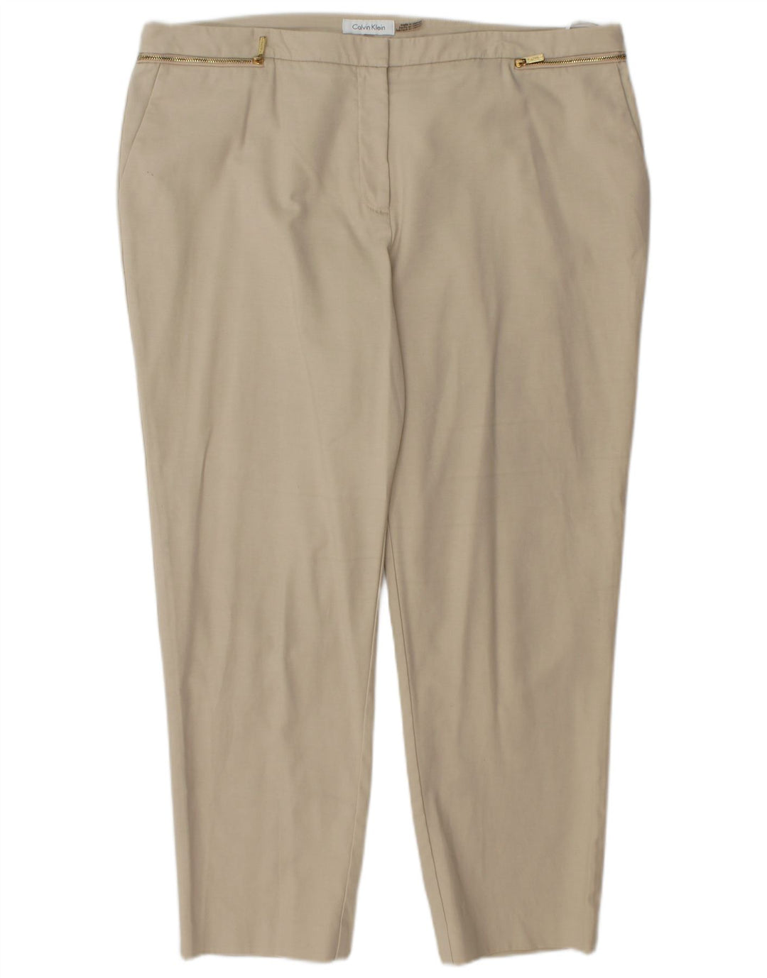 CALVIN KLEIN Pantalones cortos rectos para mujer US 16 2XL W38 L27 Beige