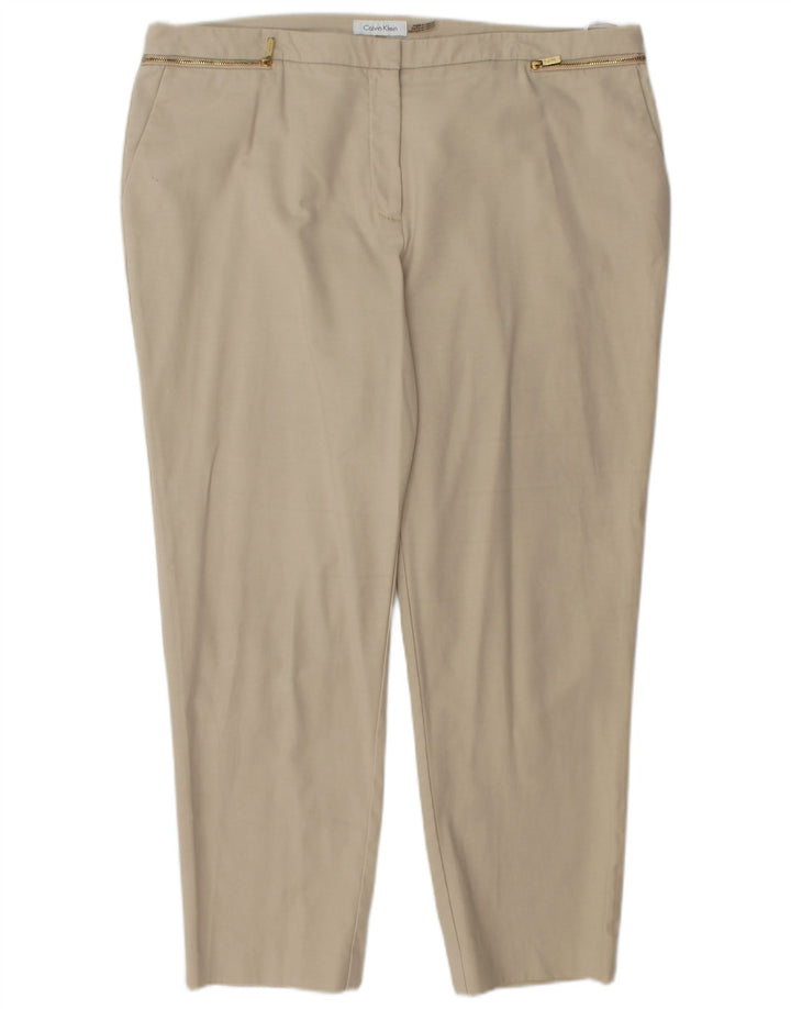 CALVIN KLEIN Pantalones cortos rectos para mujer US 16 2XL W38 L27 Beige