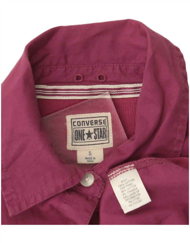 CONVERSE Camisa One Star para mujer UK 10 Small Pink Colourblock Cotton