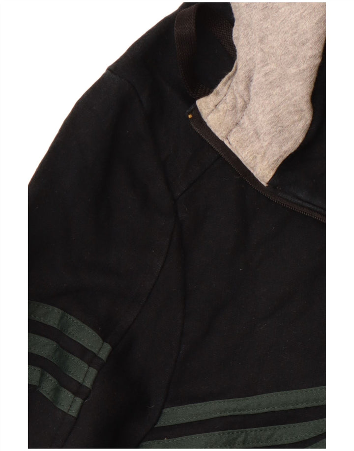 ADIDAS Jersey con capucha y cuello con cremallera gráfica para hombre Reino Unido 40/42 Azul marino mediano