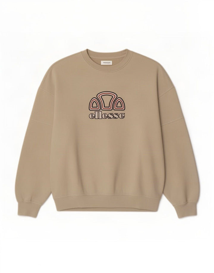 Ellesse Mens Graphic Sudadera Jumper Large Beige Poliéster