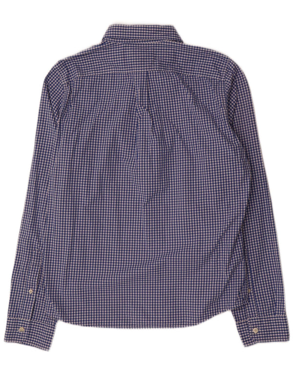 Abercrombie & Fitch Chaqueta bomber musculosa para hombre XL Algodón a cuadros azul