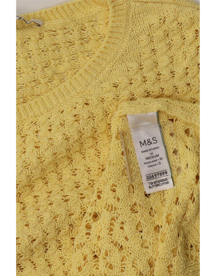 Marks & Spencer Blusa de crochet para mujer Top UK 12 Poliéster amarillo medio