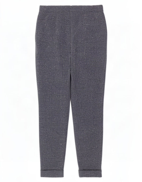 Marks & Spencer Pantalones informales ajustados para mujer UK 8 Small W26 L27 Azul moteado