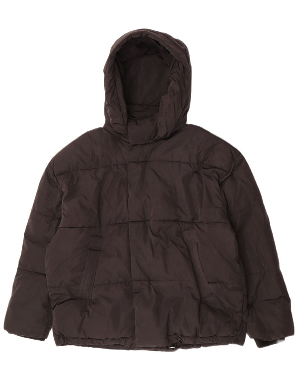 Zara Mujer Chaqueta Acolchada Con Capucha ES 42 XL Poliéster Negro