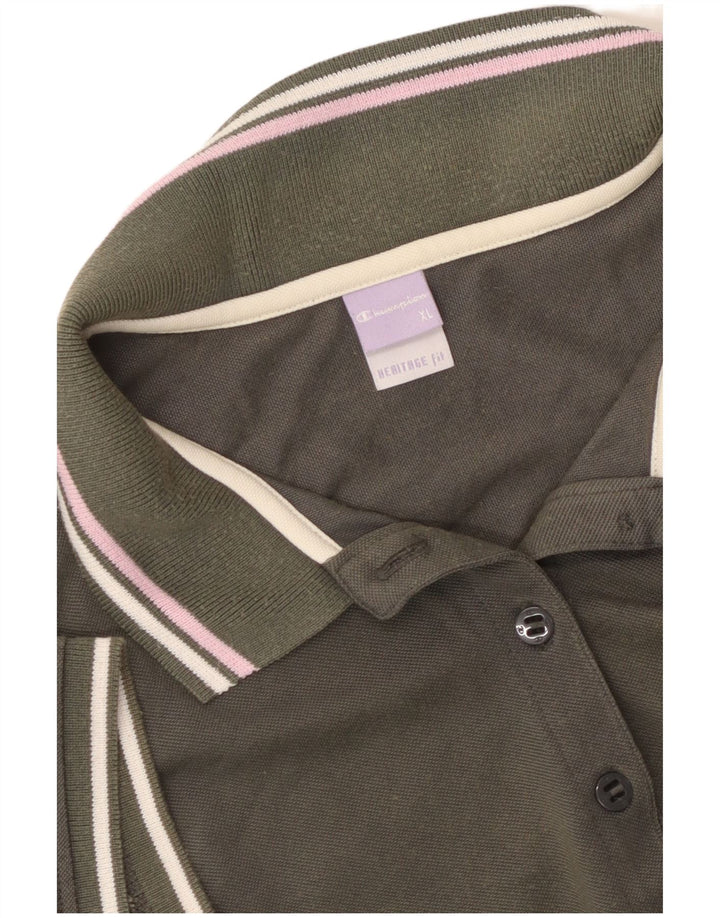 CHAMPION Polo Heritage Fit para mujer UK 40 XL Verde