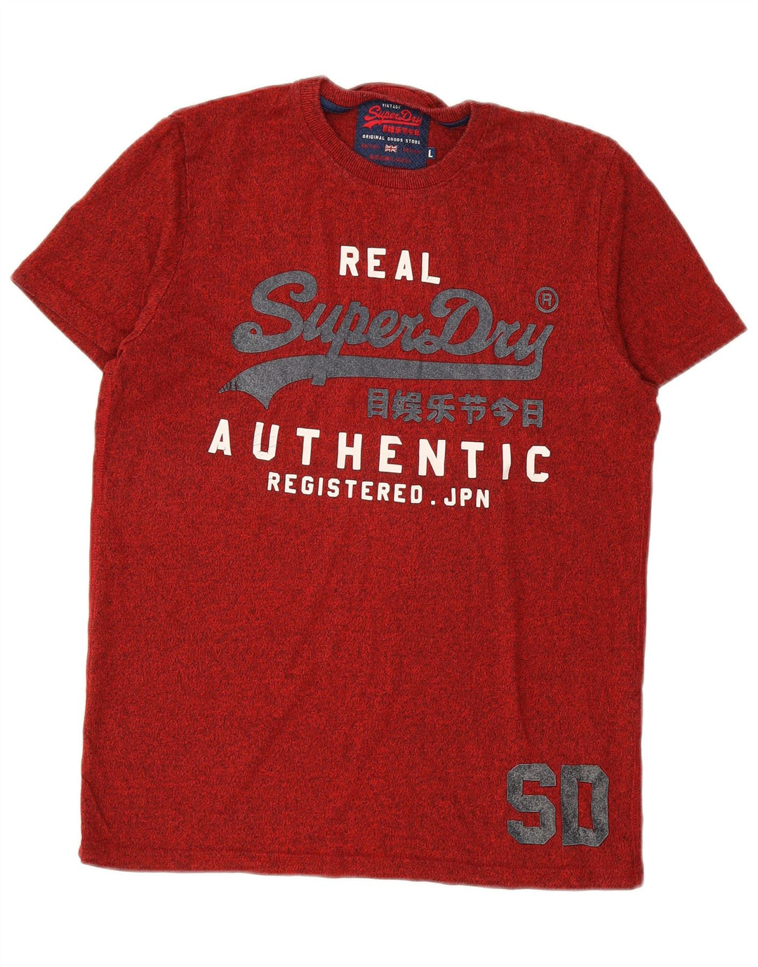 SUPERDRY Camiseta gráfica para hombre Top grande de algodón rojo