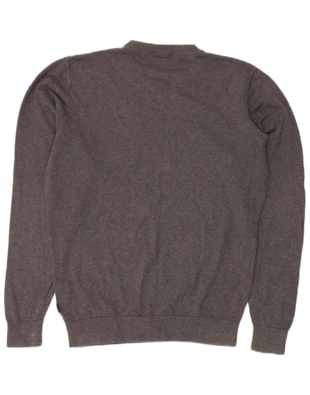 MUSTO Jersey de cuello redondo para hombre, talla grande, algodón gris