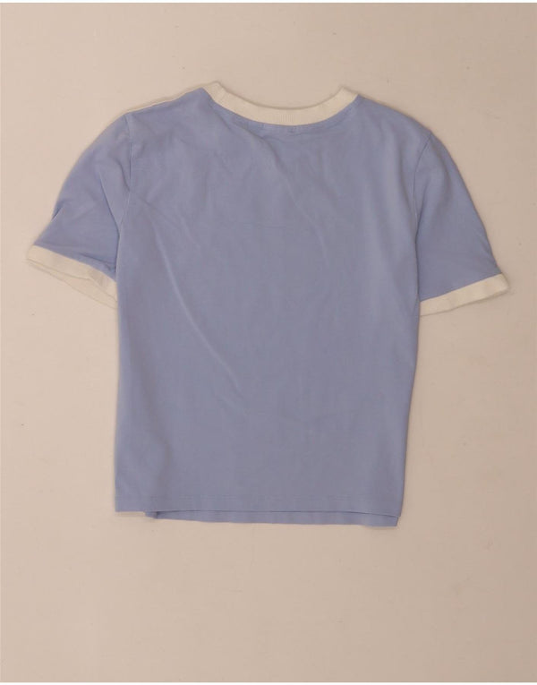 Adidas Camiseta corta para mujer UK 12/14 Algodón azul medio