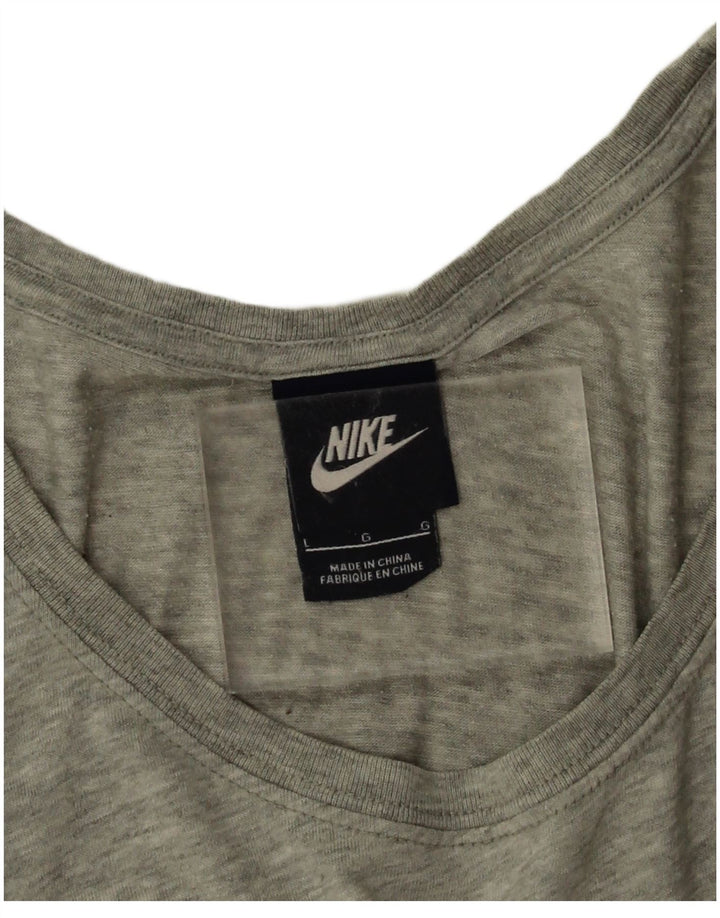 Nike Camiseta de gran tamaño para mujer con gráfico, talla 40, talla grande, color gris moteado