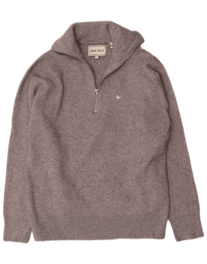 Jack Wills Jersey De Cuello Con Cremallera Para Hombre Pequeño Gris Viscosa