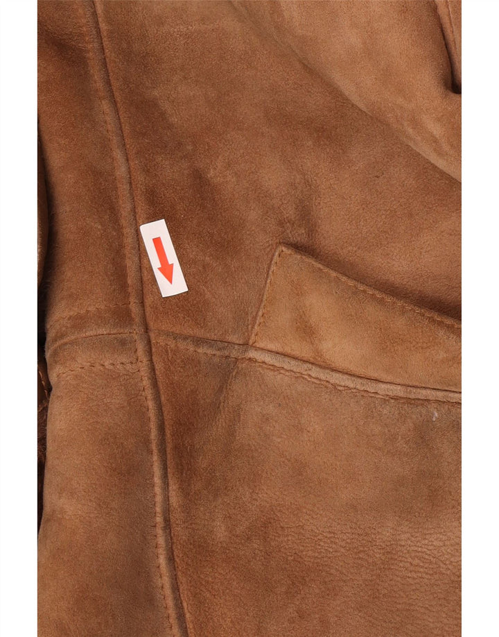 Vintage mujer chaqueta de shearling de gran tamaño EU 40 Medium Brown Shearling