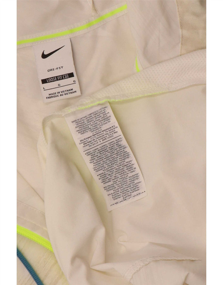 Nike Dri Fit - Chaqueta impermeable para hombre, talla 40, color blanco