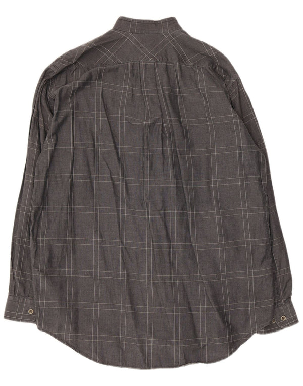 Camisa Marlboro Classics Hombre Grande Gris Cuadros Algodón