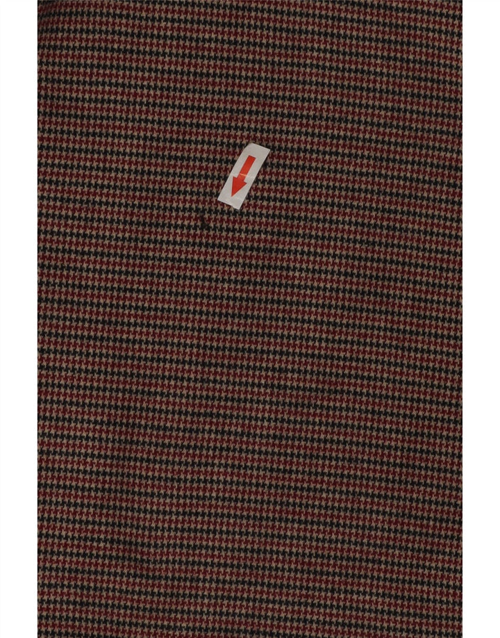 Zara Vestido recto de manga larga para mujer UK 42 Marrón medio Pata de gallo