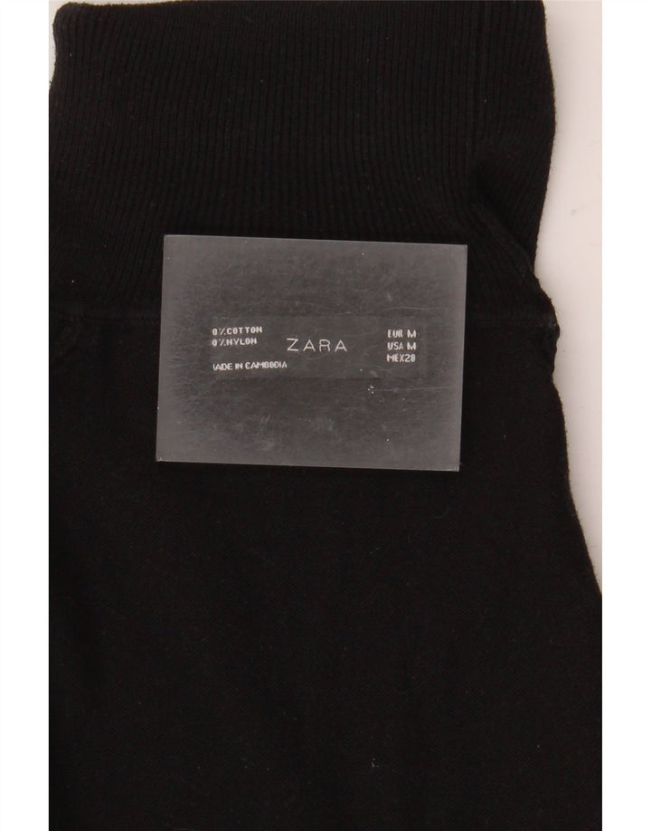 Zara - Jersey con cuello vuelto para mujer, talla 40, talla mediana, algodón negro