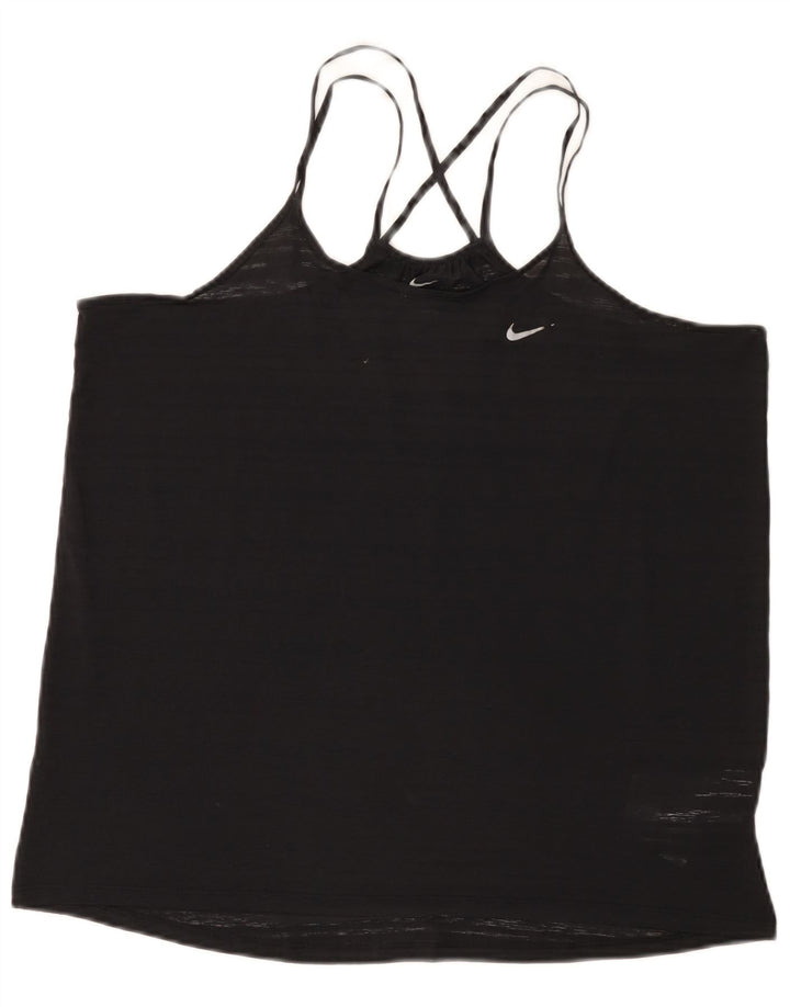 Nike - Camiseta sin mangas Dri Fit para mujer, talla 40, talla grande, poliéster negro