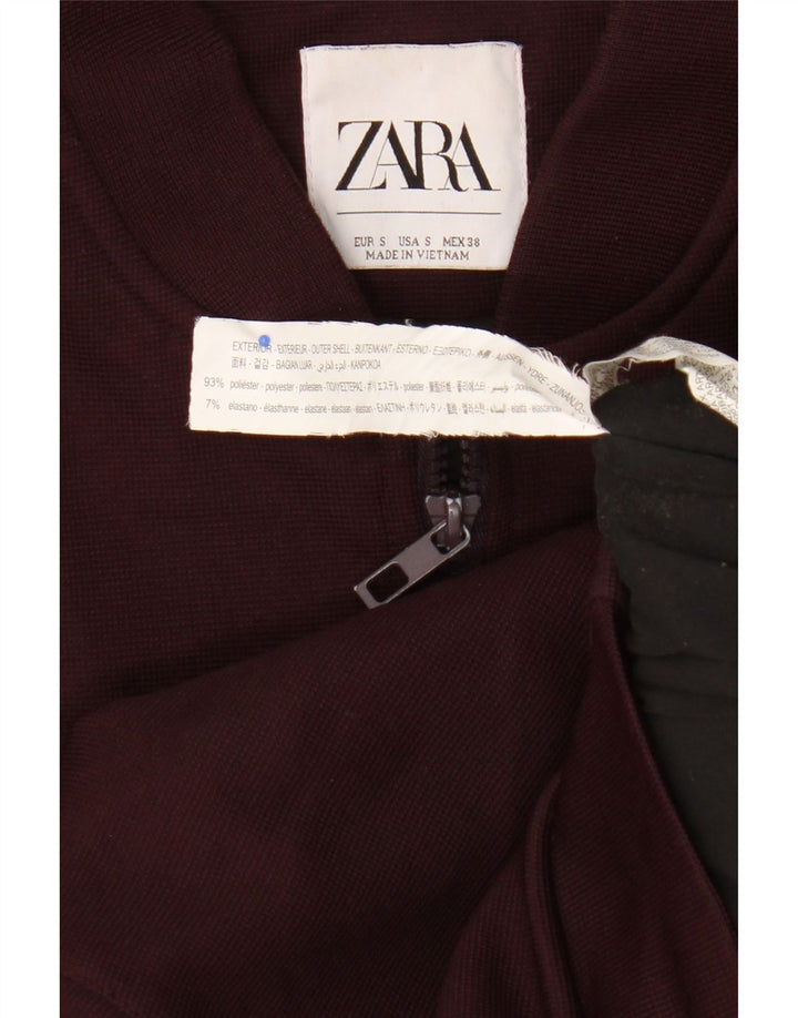 Zara Mens Bomber Jacket UK 36 Small Granate Poliéster