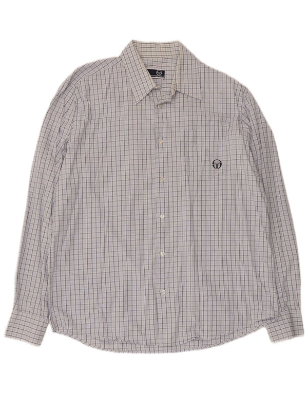 Sergio Tacchini Camisa Hombre XL Algodón Cuadros Azul