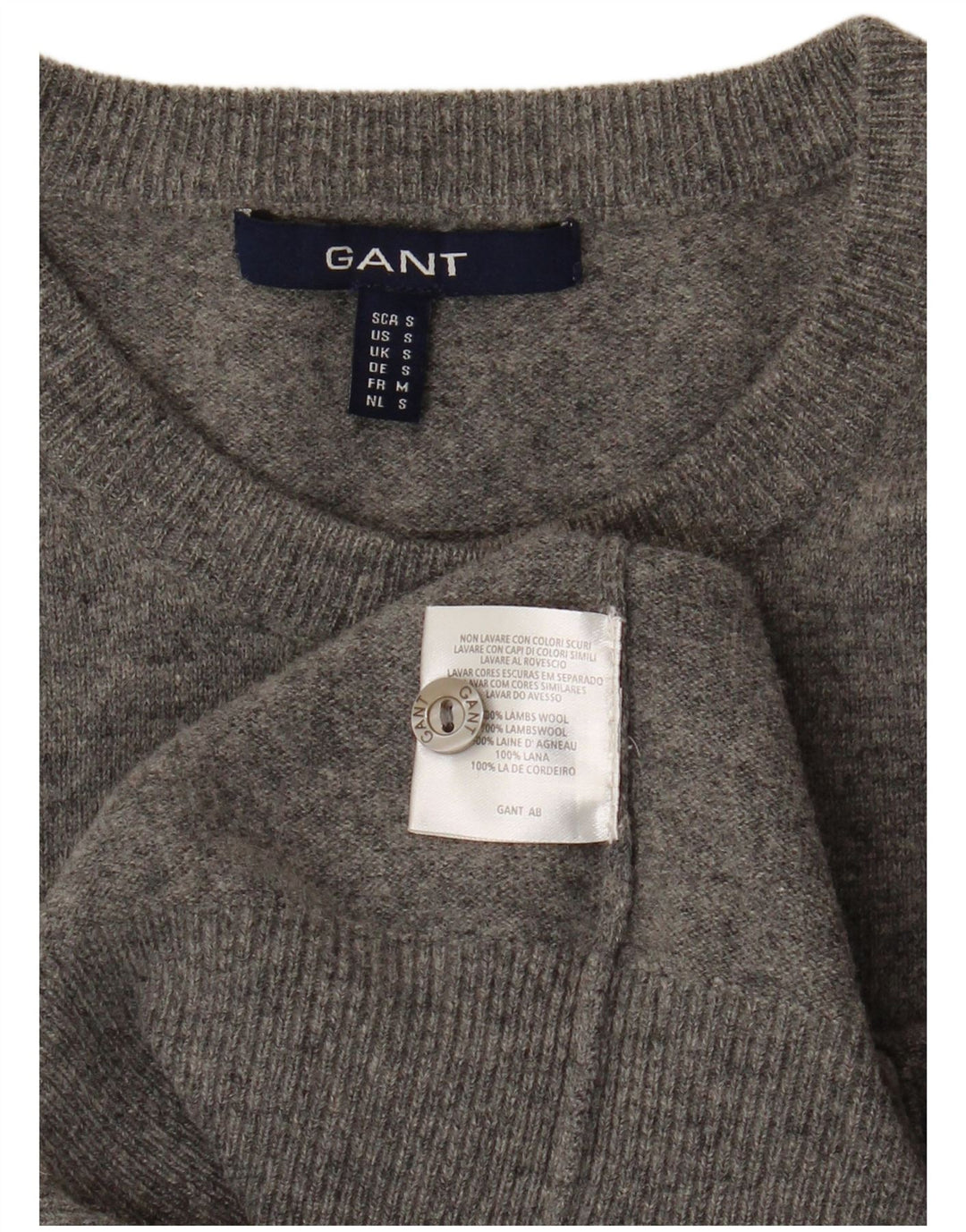 GANT Suéter tipo cárdigan para mujer UK 10 Small Grey Wool