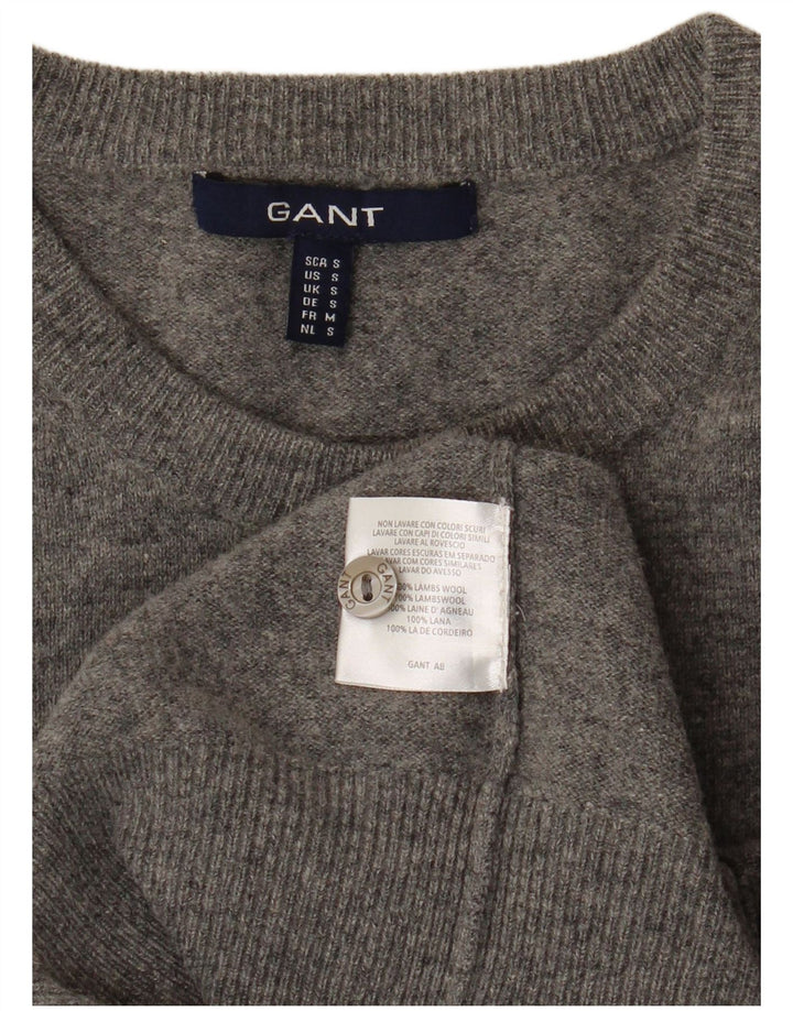 GANT Suéter tipo cárdigan para mujer UK 10 Small Grey Wool