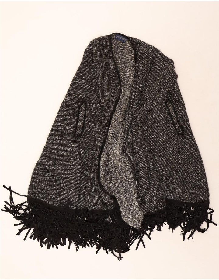 Vintage mujer Poncho Cardigan suéter Reino Unido 22 3XL Gris