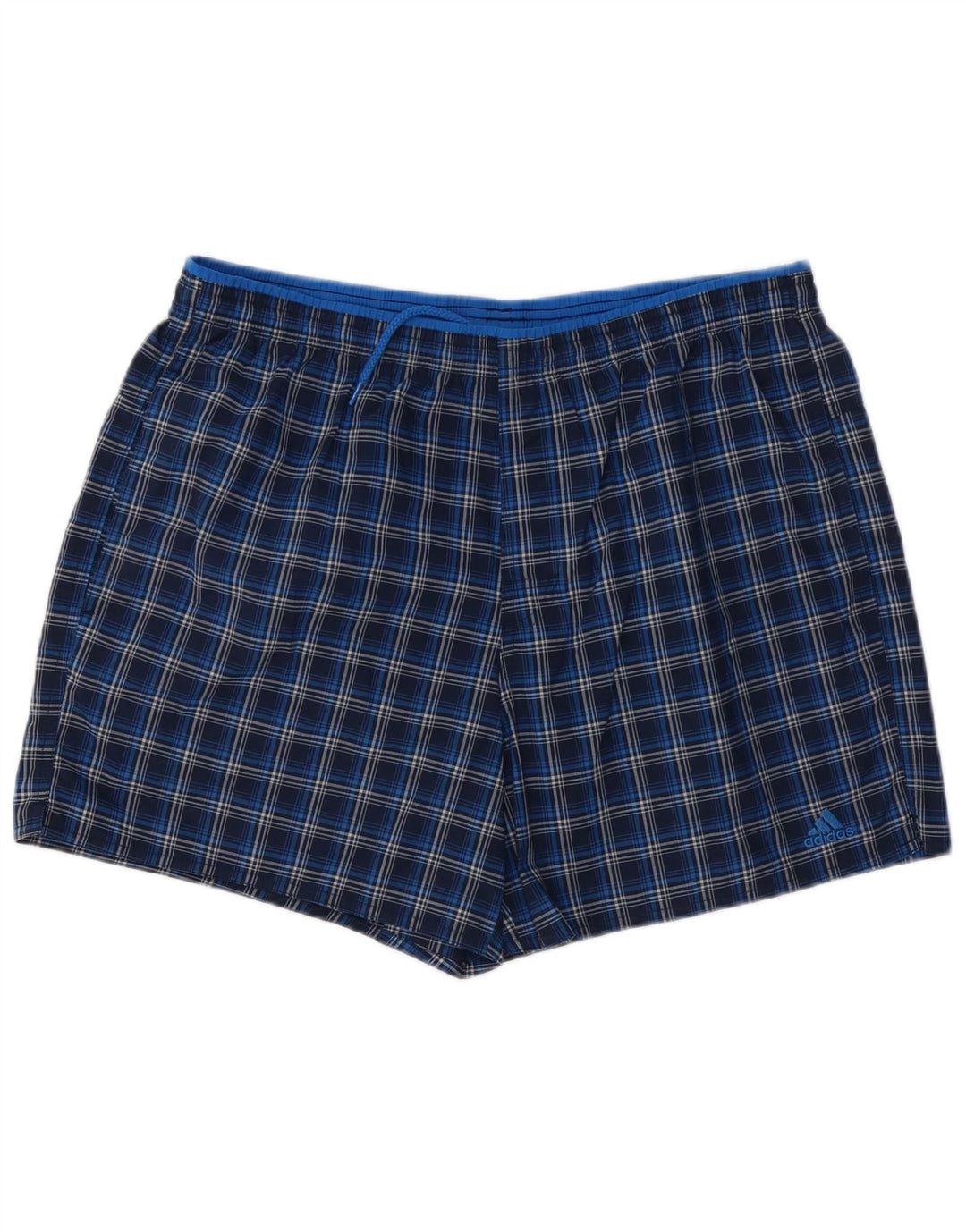 Adidas Hombre Bañador Corto Grande Azul Marino Cuadros Poliéster