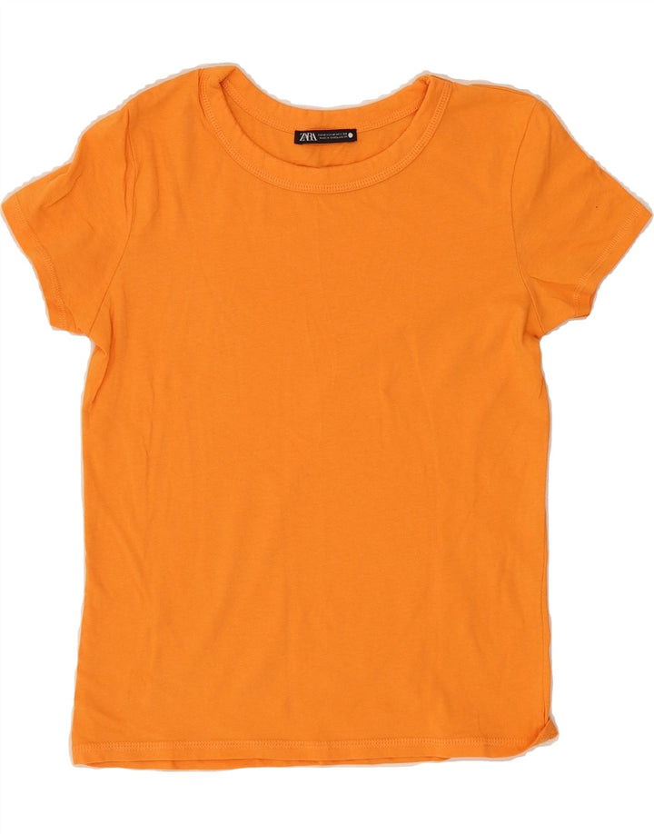 ZARA Womens T-Shirt Top UK 12 Medium Orange Vintage Zara and Second-Hand Zara from Messina Hembry 
