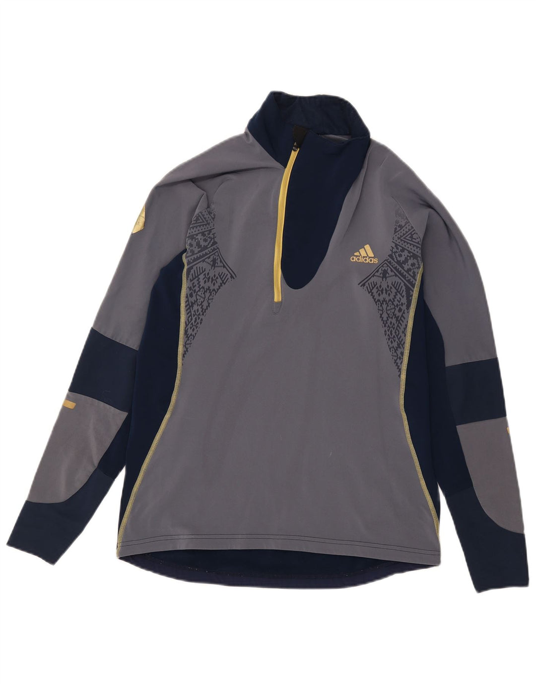 Adidas Hombre Jersey Chándal Top UK 38/40 Medium Azul Marino Colorblock