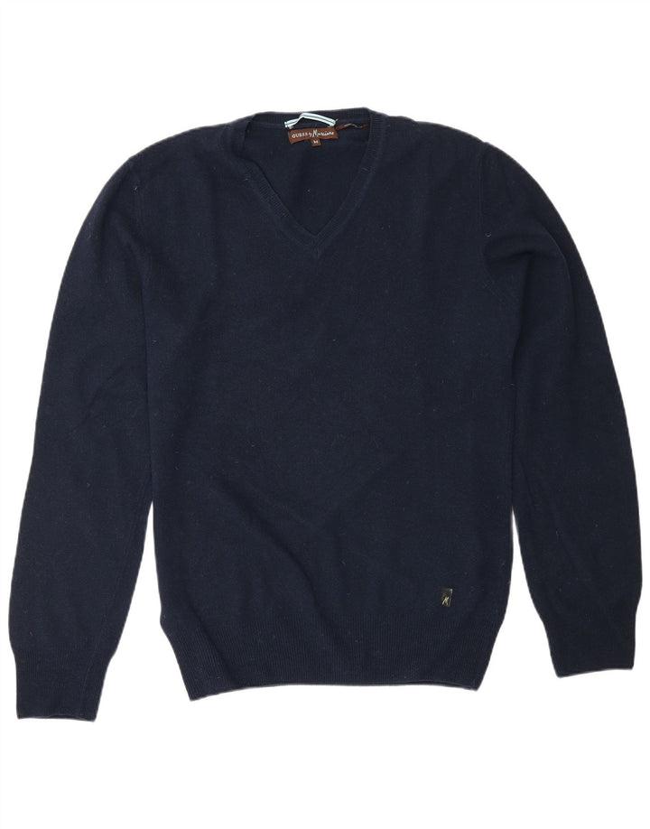 Guess By Marciano Jersey con Cuello en V para Hombre Azul Marino Medio