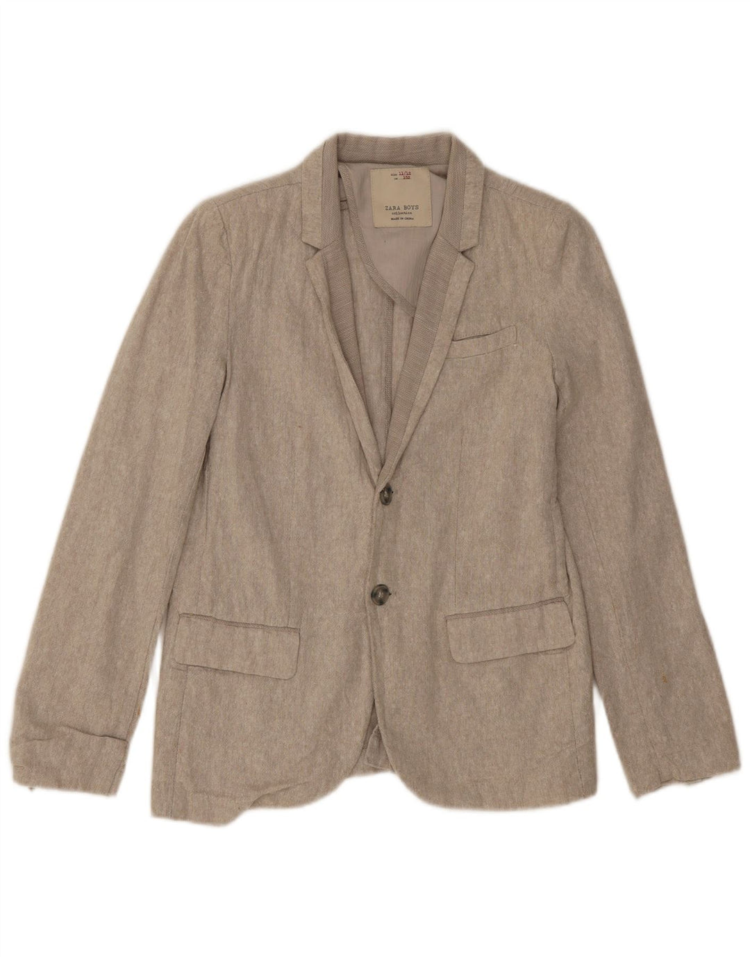 Zara Chaqueta Blazer 2 Botones Niño 11-12 Años Lino Beige