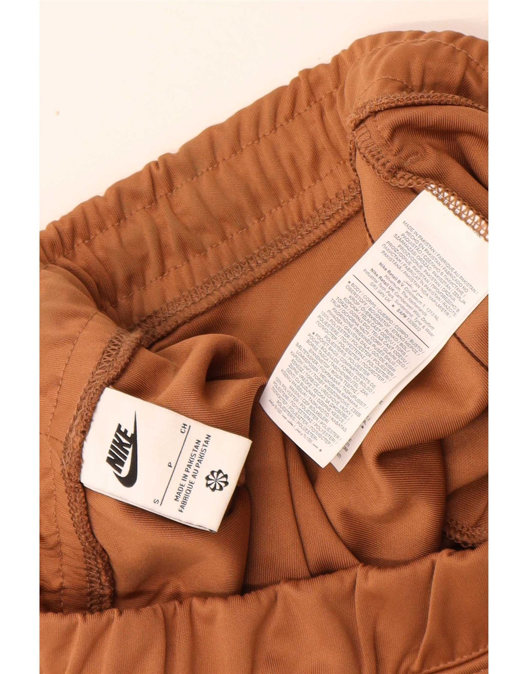 Nike Pantalones cortos deportivos gráficos para mujer UK 10 Small Marrón Poliéster