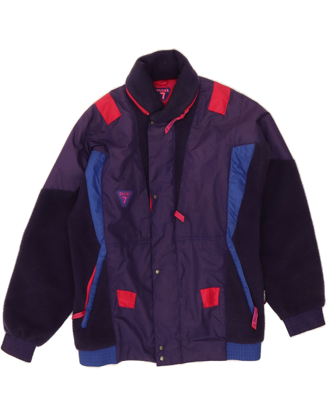 DEGRE 7 Mens Windbreaker Jacket UK 38 Medium Purple Colourblock Polyester Vintage Degre 7 and Second-Hand Degre 7 from Messina Hembry 