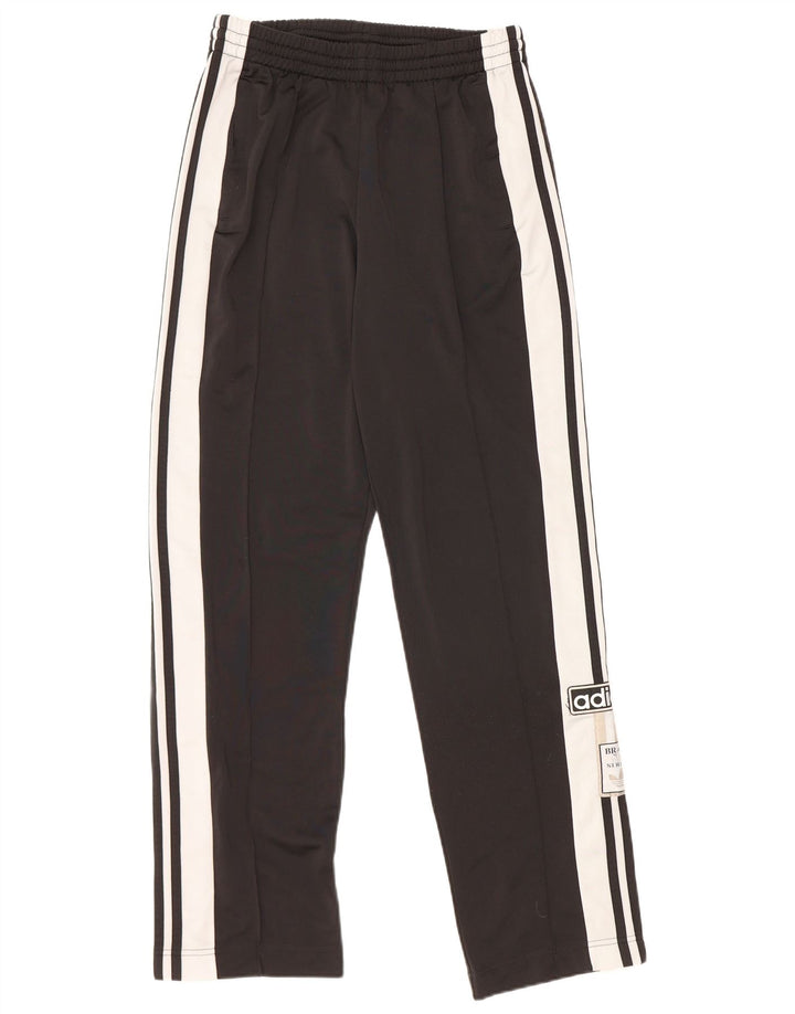 ADIDAS Pantalones de chándal gráficos para mujer UK 10 Small Black Colourblock