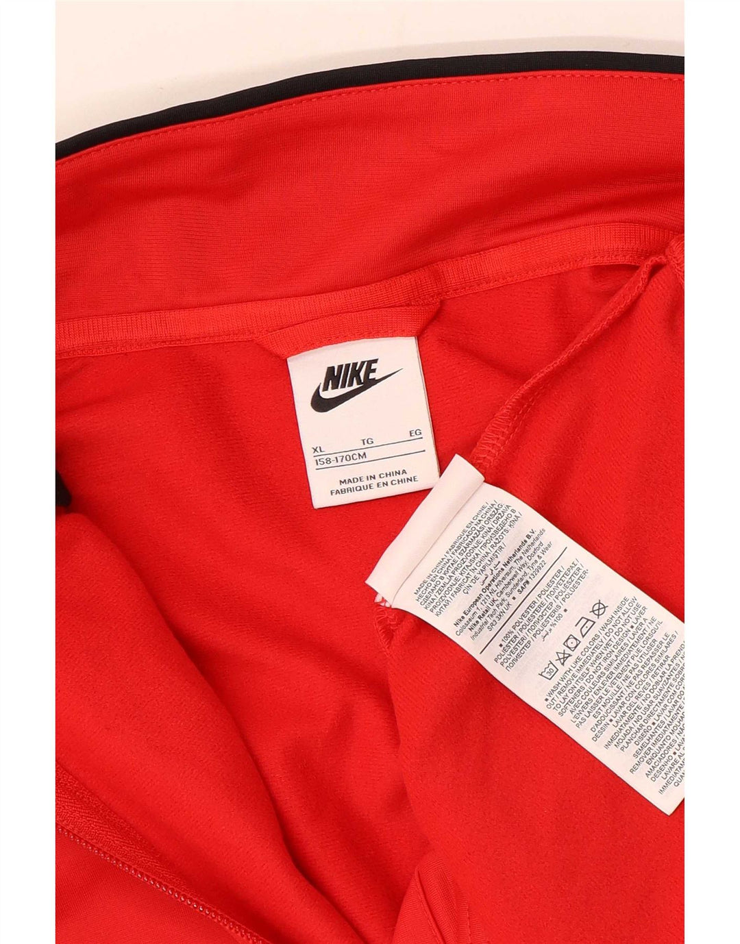 Nike Chaqueta de chándal para niños 13-14 años XL Rojo Colorblock Poliéster