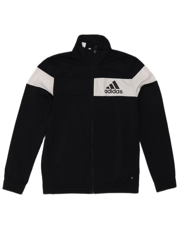 Adidas - Chaqueta de chándal para niño, 11-12 años, color negro, poliéster