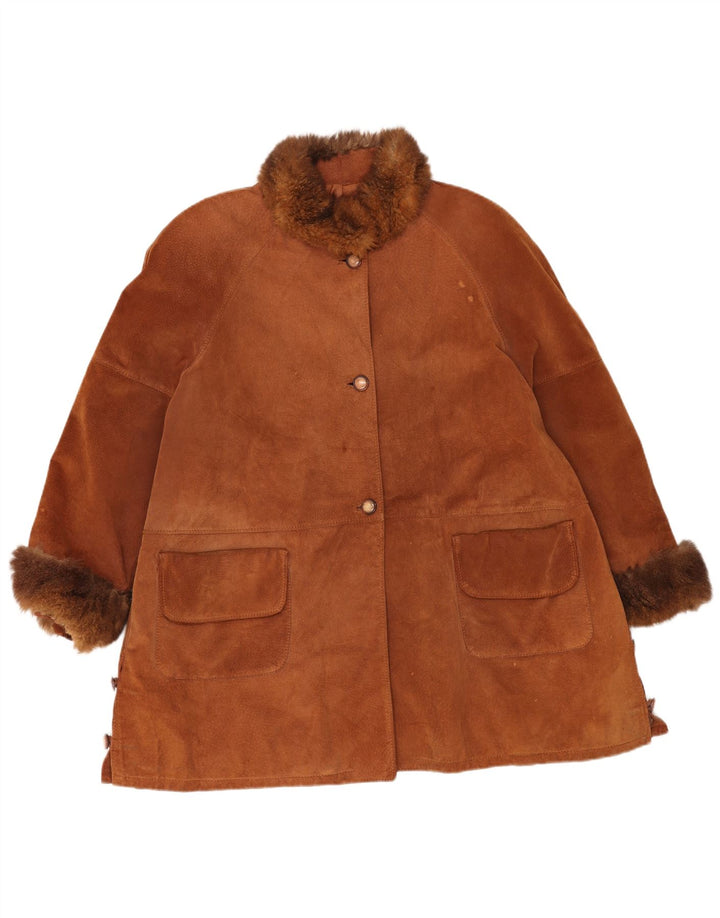 Pascucci Abrigo de ante para mujer EU 44 XL Marrón
