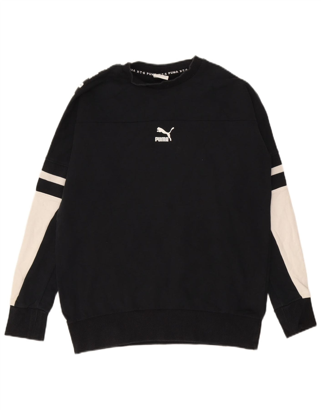Puma Sudadera Estampada Con Estampado De Algodón Para Hombre Pequeño Negro Colorblock